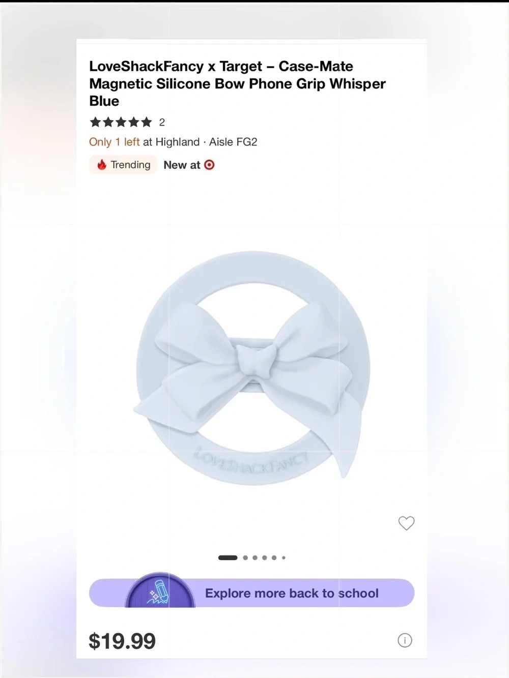 BRAND NEW‼️LoveShackFancy Bow Phone Loop (magnetic)